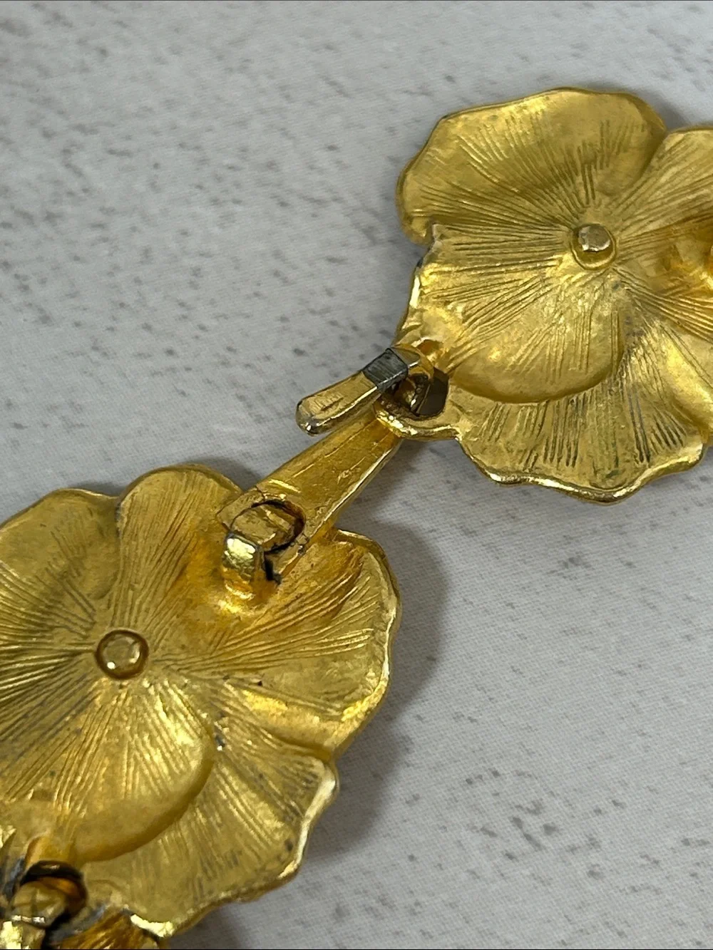 Vintage Gold Floral Statement Necklace